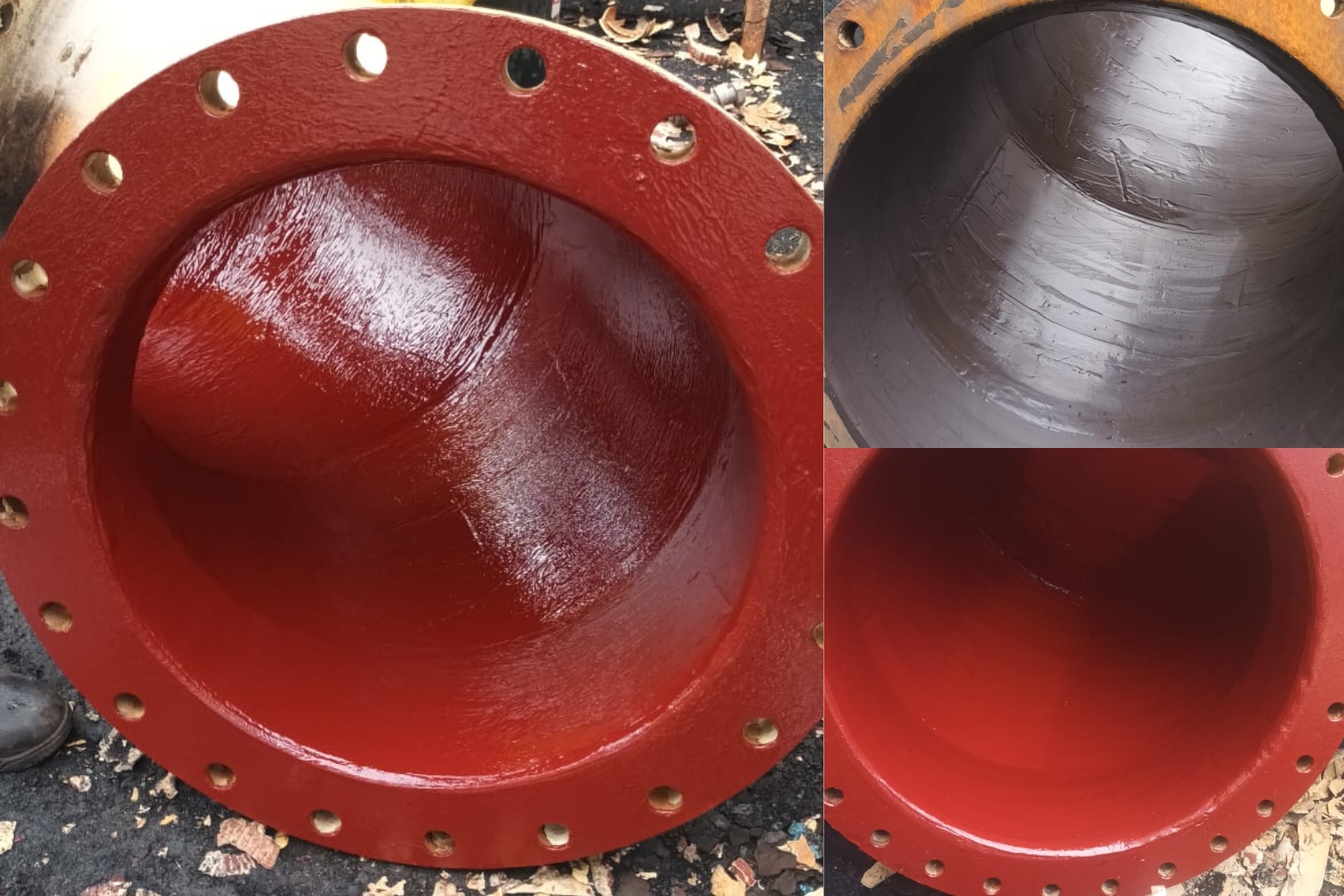 Internal pipe coating spools