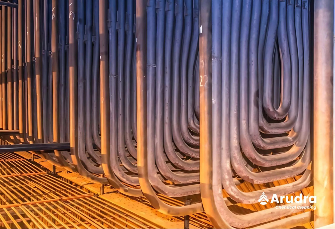An interior view showcasing a large collection of pipes densely packed in a room.